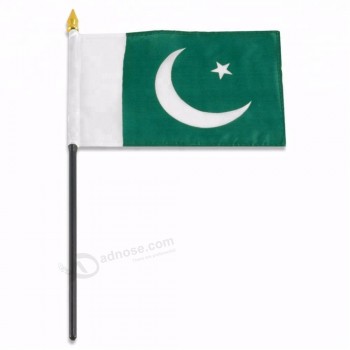 Drapeau à main du Pakistan en polyester bon marché personnalisé à vendre