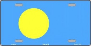 placa de la bandera de palau, bandera de país mundial aluminio 6