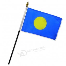 Quality Standard Flags One Dozen Palau Stick Flag, 4 by 6