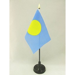 Palau Table Flag 4'' x 6'' - Palauan Desk Flag 15 x 10 cm - Golden Spear top