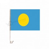 Fast delivery knitted polyester Palau car window flag