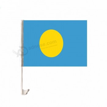 Fast delivery knitted polyester Palau car window flag