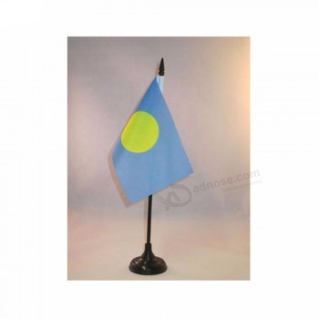 Impression de soie 68d polyester Palau pays drapeau de table