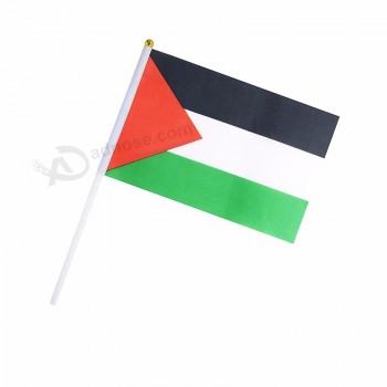 14x21cm palestina bandera de mano con asta de plástico