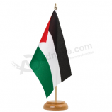 Hot selling Palestine table top flag with wooden base