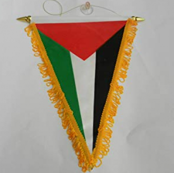 Drapeau fanion de Palestine triangle à pompons de haute qualité
