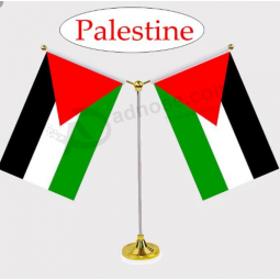 Professional printing Palestine national table flag with base