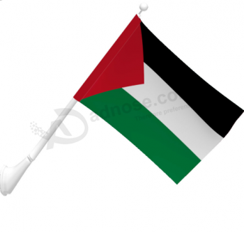 National Country Palestine wall mounted flag with pole