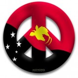 Peace Symbol Magnet of Papua New Guinea Flag