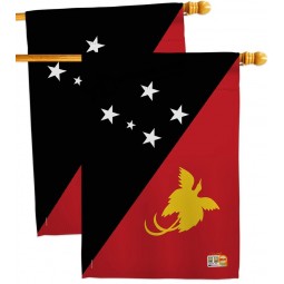 Breeze Decor HP108260-P3AE Papouasie-Nouvelle-Guinée Drapeaux du monde nationalité Impressions décoratives verticales 28 « x 40 » 2 pcs maison Pack