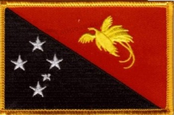 нашивка флага Папуа-Новой Гвинеи 3,50 x 2,25 дюйма, одна вышитая железная эмблема или эмблема пришивания флага