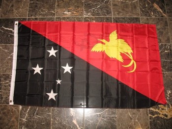 3x5 Papouasie-Nouvelle-Guinée drapeau 3'x5' bannière de maison en laiton œillets Double couture résistant aux UV.