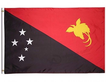 dflive Bandeira do país da Nova Guiné 3x5 ft poliéster impresso Fly Nova bandeira da bandeira nacional da Guiné com ilhós de latão