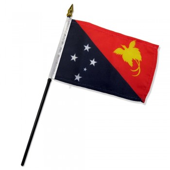 Qualitätsstandard-Flaggen Ein Dutzend Papua-Neuguinea-Stick-Flaggen, 4 x 6 
