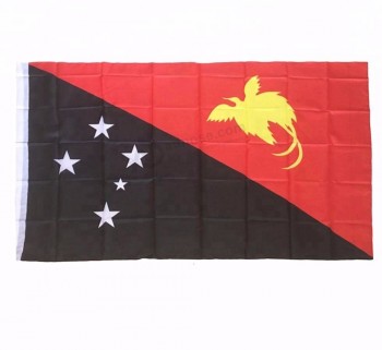 3x5ft prix bon marché de haute qualité Papouasie-Nouvelle-Guinée drapeau du pays avec deux œillets / 90 * 150cm tous les drapeaux de comté du monde