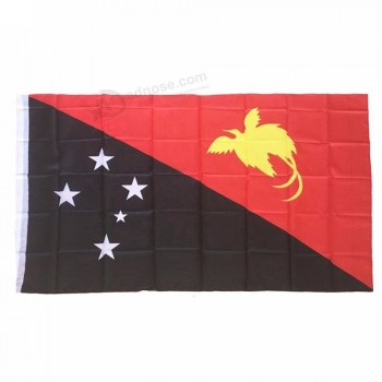 mejor calidad 3 * 5FT poliéster papua Nueva bandera de guinea con dos ojales