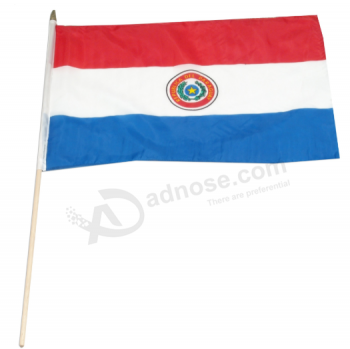 aangepaste polyester mini hand paraguay nationale vlag