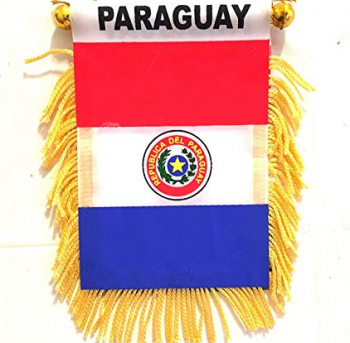 폴리 에스테 파라과이 국가 차 거는 거울 깃발