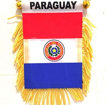 Polyester Paraguay National voiture suspendu drapeau miroir