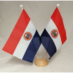 Holzsockel Mini Office dekorative Paraguay Tischfahne