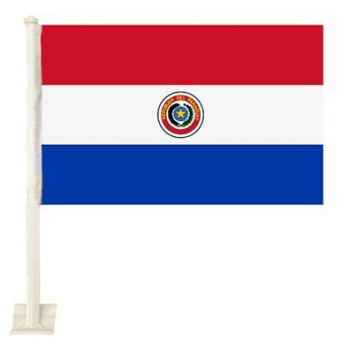 Venta de fábrica de ventanas de automóviles bandera de paraguay con poste de plástico