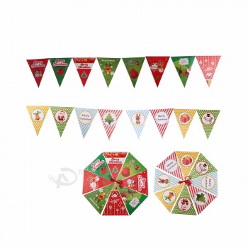 personalizado feliz navidad impresión fiesta decoración bandera papel empavesado