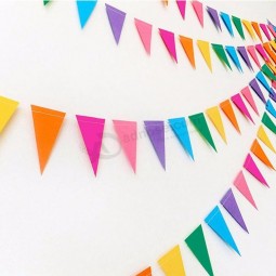 Promote  party supplies pennant banner triangle flag  string burlap bunting flag