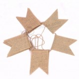 DIY jute banner handgeschilderde decoratie jute jute bunting banner bruiloft fotografie rekwisieten zwaluwstaart vlaggen