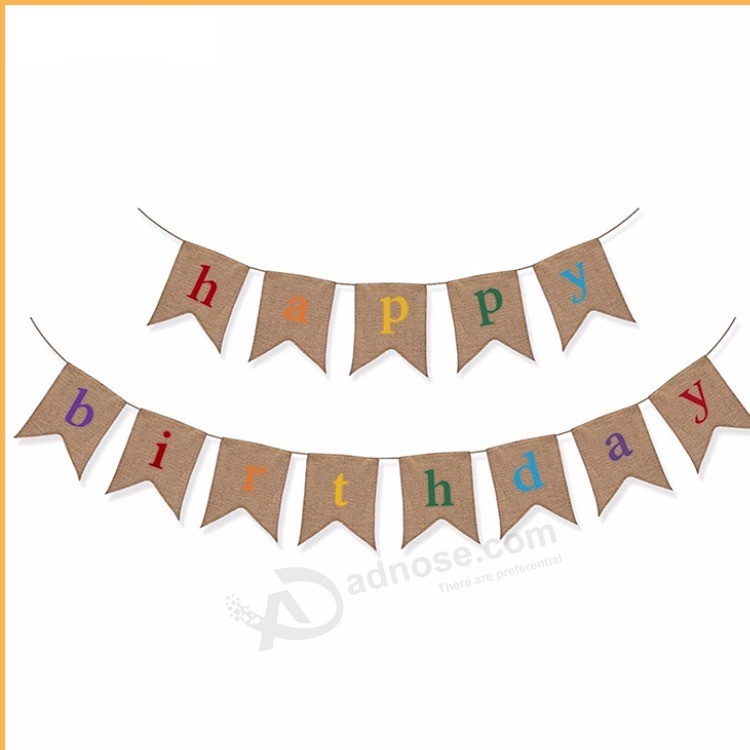 Event & Party Supplies Type White Happy Birthday Bunting Banner 2018s