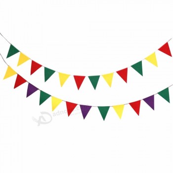 Colorido bandeiras decorativas bandeiras bunting tecido feltro bandeiras bandeiras da corda Para crianças decorações da festa de aniversário