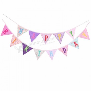 fanion triangulaire drapeau d’anniversaire Happi pour la fête des enfants