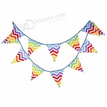 decoración de cumpleaños colorido arco iris waveflag y banderín