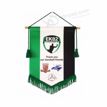 NO MOQ Custom Logo Double Side Printing Mini Football Team Soccer Pennants