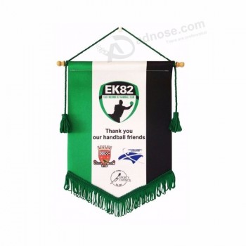 NO MOQ logotipo personalizado doble impresión lateral mini equipo de fútbol banderines de fútbol