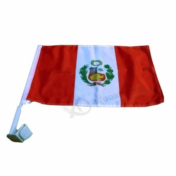 Precio barato poliéster país Perú banderas para coche