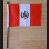 hoge kwaliteit peru handgedragen vlag met stok