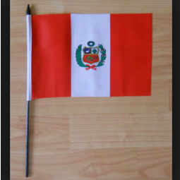 hoge kwaliteit peru handgedragen vlag met stok