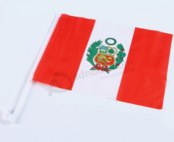 Горячий продавать полиэстер Перу Флаг автомобиля с полюсом