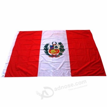 Silk Screen Printed Peru Country Banner Peru National Flag