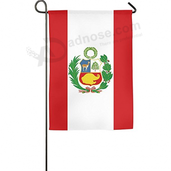 Banner de bandera de jardín nacional de poliéster de punto de Perú