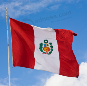 bandeira do país peruano de poliéster de 3 * 5 pés para pendurar