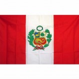 Outdoor Hanging Custom 3x5ft Printing Polyester  Peru flag
