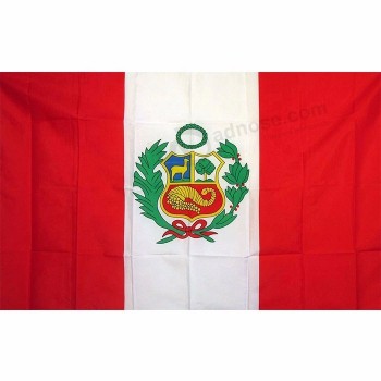 hängende kundenspezifische 3x5ft im Freien, die Polyester Peru-Flagge drucken