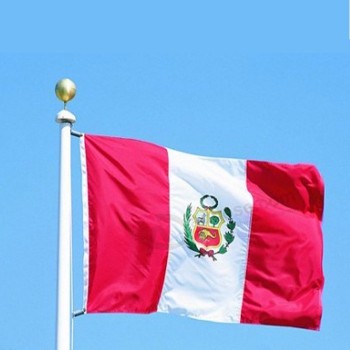 Großhandel Polyester 3x5ft Peru Nationalflagge