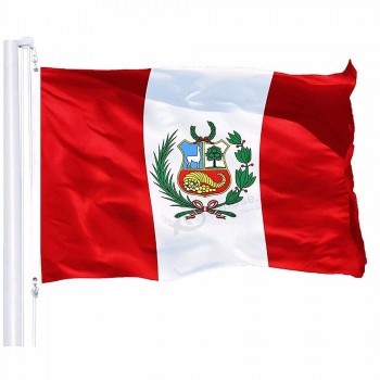 Peru Flag Banner- Vivid Color and UV Fade Resistant - Peru Flag Polyester
