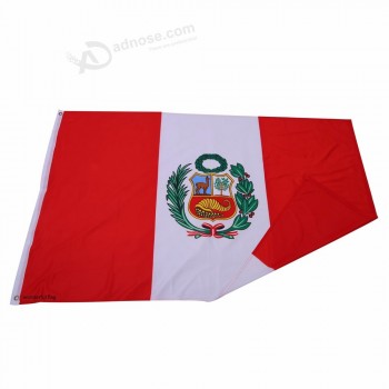 Peru-Flagge Berufsflaggenhersteller Polyester-Staatsflaggen