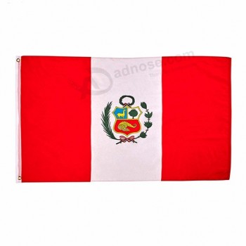 venta al por mayor poliéster 3x5 pies por bandera peruana de perú