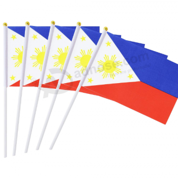 Ventilador animando poliéster país nacional Filipinas bandera de mano