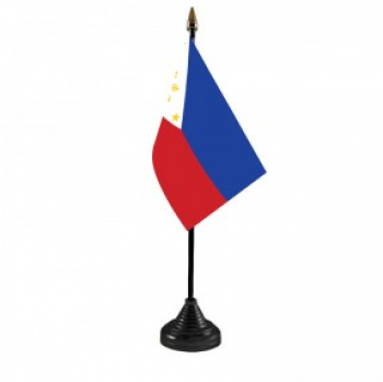 bandera de mesa de filipinas con base de metal / bandera de escritorio de filipinas con soporte