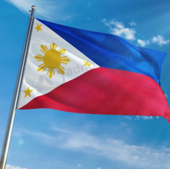 Venta caliente 3x5ft bandera grande de poliéster bandera nacional de filipinas